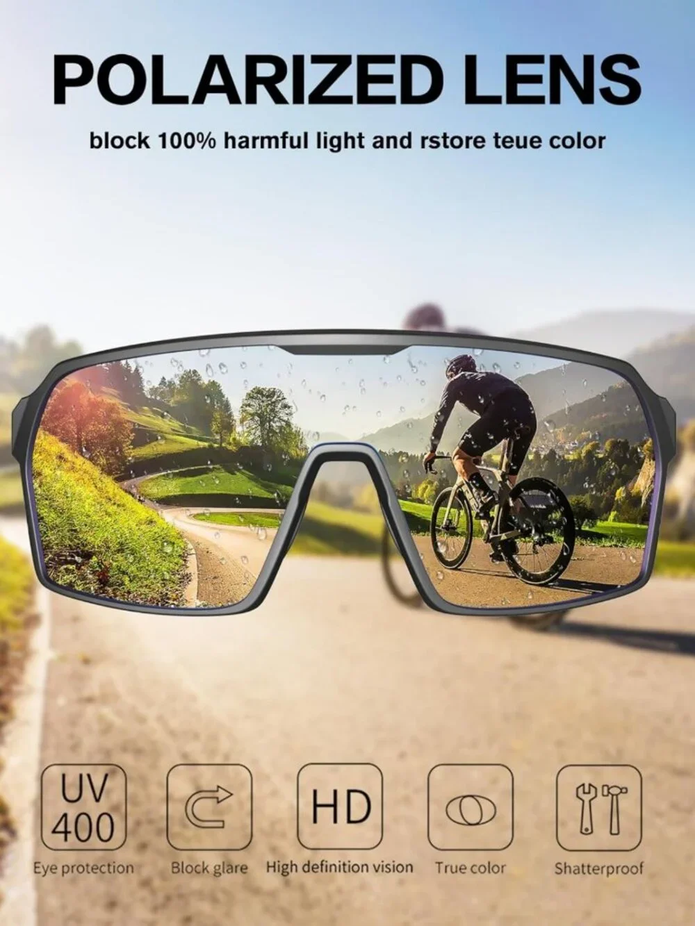 Lightweight Polarized Sports Sunglasses for Running, Cycling & Outdoor